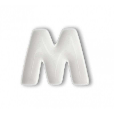  Brandani - Lettere - Antipastiera in porcellana con lettera M - Colore: Bianco - SKU: B82462 