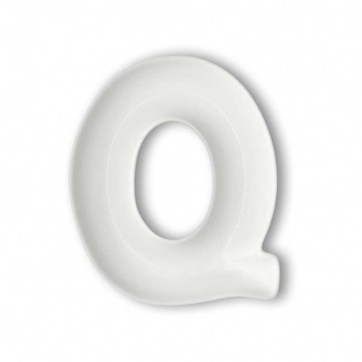  Brandani - Lettere - Antipastiera in porcellana con lettera Q - Colore: Bianco - SKU: B82466 