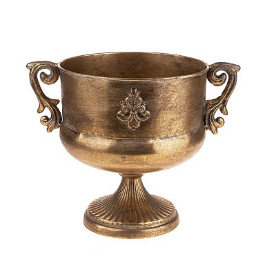  Brandani - Secchiello per ghiaccio per bottiglie di champagne in metallo con intarsi - Colore: Bronzo - SKU: B83696 