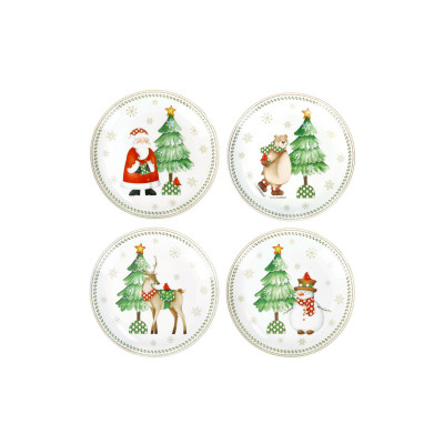  Brandani - Pane & Pastry - Set 4 pezzi piattini per pane in porcellana - Colore: Multicolore - SKU: B84778 