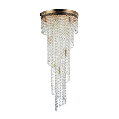 Maytoni - Cascade - Lampadario classico in metallo e pendenti in cristallo Cascade versione grande - Colore: Oro - 12 Lampadine E14 60W - IP20 - SKU: DIA522-CL-12-G