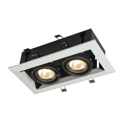 Maytoni - Metal Modern - Faretti da incasso con doppio faretto e struttura in metallo - 2 Lampadine GU10 50W - IP20 - SKU: DL008-2-02