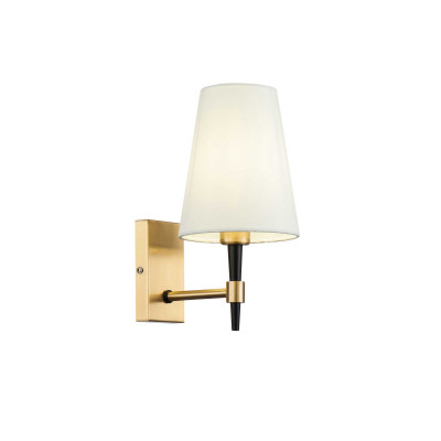 Maytoni - Zaragoza - Applique da parete in stile classico paralume in tessuto - Colore: Ottone - 1 Lampadina E14 40W - IP20 - SKU: H001WL-01BS
