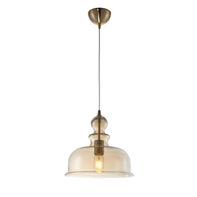 Maytoni - Tone - Sospensione moderna in metallo con calotta in vetro e altezza regolabile - Colore: Bronzo - 1 Lampadina E27 60W - IP20 - SKU: P001PL-01BZ