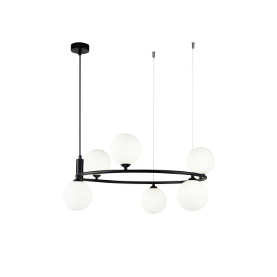 Maytoni Ring Sospensione grande in metallo diffusori regolabili in altezza Colore: Nero