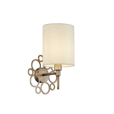 Maytoni - Anna - Applique da parete con montatura in metallo e paralume in tessuto - Colore: Oro - 1 Lampadina E14 40W - IP20 - SKU: H007WL-01G