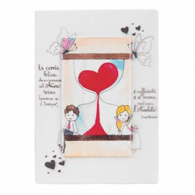 Bongelli Preziosi - Bomboniera Vari Eventi - Quadretto piccolo con cuore e clessidra e dedica - SKU: ME1835