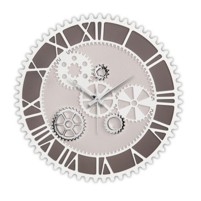 Bongelli Preziosi - Orologio da parete in legno con ingranaggi in stile moderno - Colore: Nocciola - SKU: ME1957/N