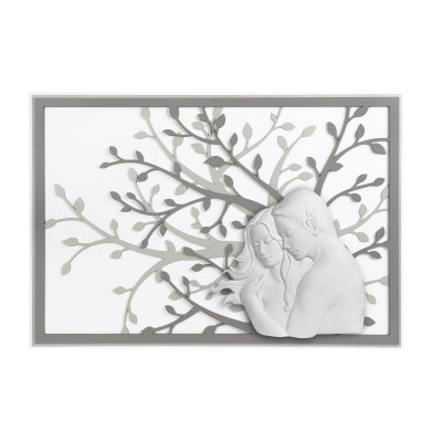 Bongelli Preziosi - Quadro moderno in legno piccolo con raffigurata una coppia abbracciata - Colore: Grigio - SKU: ME1946/1G