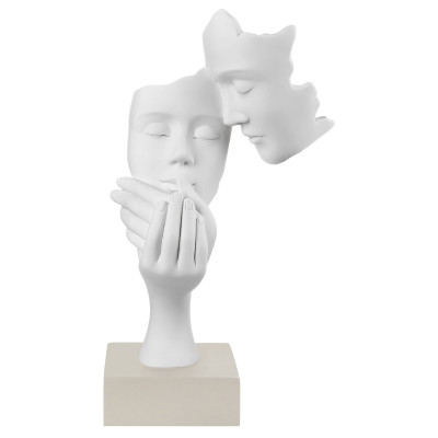 Bongelli Preziosi Scultura da tavolo moderna con visi di innamorati con base colorata Colore: Nocciola