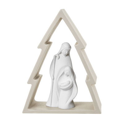 Bongelli Preziosi Decorazione natalizia con albero di natale piccolo e la natività Colore: Nocciola