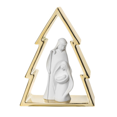 Bongelli Preziosi Decorazione natalizia con albero di natale piccolo e la natività Colore: Oro
