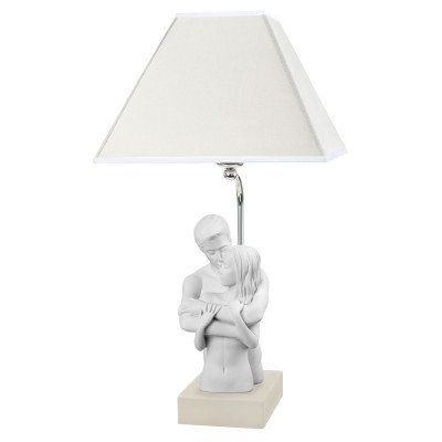 Bongelli Preziosi - Lampada da tavolo moderna con scultura abbraccio innamorati - Colore: Nocciola - 1 Lampadina - E27 - 60W - SKU: ME1928/N