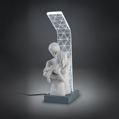 Bongelli Preziosi Abatjour lampada da comodino a LED con scultura di innamorati Colore: Carta da Zucchero