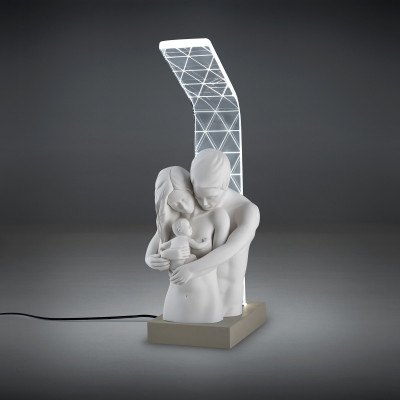 Bongelli Preziosi Lampada da comodino moderna a LED con scultura maternità Colore: Nocciola