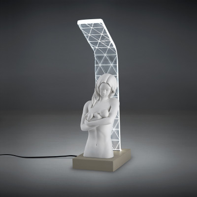 Bongelli Preziosi Abat jour moderna a LED con scultura abbraccio di mamma Colore: Nocciola