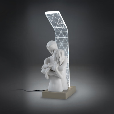Bongelli Preziosi Abatjour lampada da comodino a LED con scultura di innamorati Colore: Nocciola
