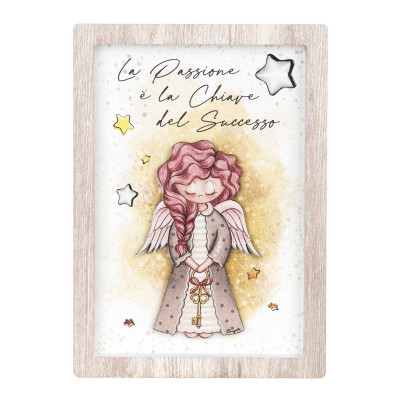 Bongelli Preziosi - Bomboniera Comunione - Angeli dei Sogni con stelline Femmina - Colore: Rovere Breeze - SKU: ME1993/F