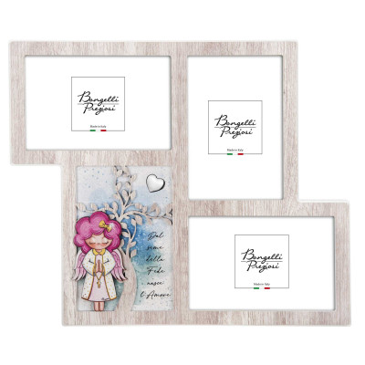 Bongelli Preziosi - Bomboniera per Comunione - Angeli dei Sogni con cuore Femmina - Colore: Rovere Breeze - SKU: ME1996/F