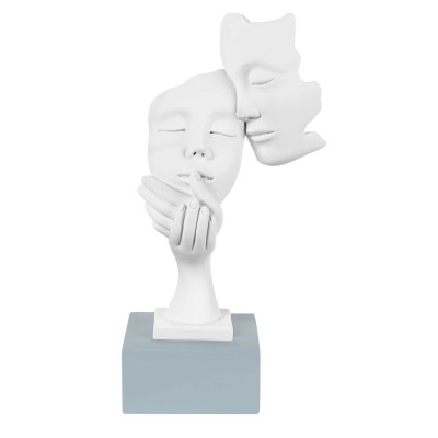 Bongelli Preziosi Scultura da tavolo con volti in marmorino e base Colore: Celeste