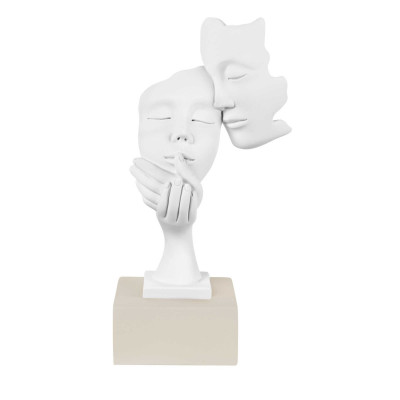 Bongelli Preziosi Scultura da tavolo con volti in marmorino e base Colore: Nocciola