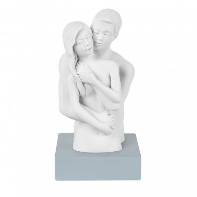 Bongelli Preziosi Scultura da tavolo con base in marmorino raffigurazione innamorati Colore: Carta da Zucchero