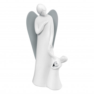 Bongelli Preziosi Bomboniera Comunione - Scultura angelo e bambino mano per mano grande Colore: Grigio