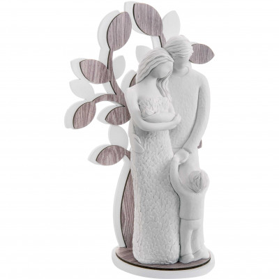 Bongelli Preziosi - Sogno - Scultura da tavolo grande con raffigurazione della famiglia abbracciata - Colore: Rovere Wengè - SKU: ME1645/3RO