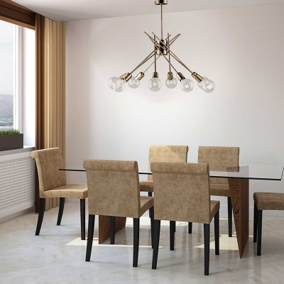 Bonetti Illumina - Polish - Plafoniera moderna in metallo bronzato spazzolato con 8 luci - Colore: Bronzo - 8 Lampadine E27 60W - IP20 - SKU: BL186-PL8-BRZ