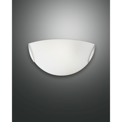 Fabas Luce - Fox - Applique da parete in metallo a risparmio energetico con diffusore in vetro - Colore: Bianco - 1 Lampadina E27 60W - IP20 - SKU: 2385-21-102