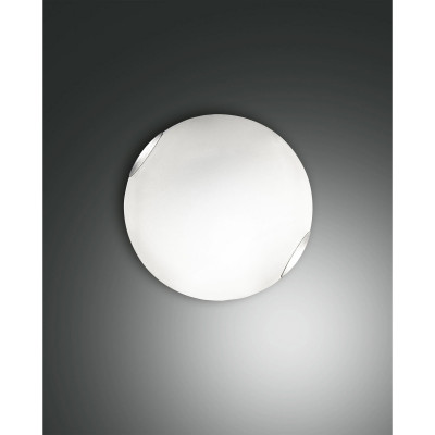 Fabas Luce - Fox - Lampada da parete in metallo con diffusore in vetro a risparmio energetico - Colore: Bianco - 1 Lampadina E27 60W - IP20 - SKU: 2385-61-102