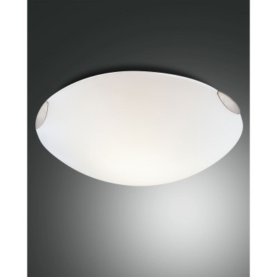 Fabas Luce - Fox - Lampada da soffitto in metallo grande diffusore in vetro a risparmio energetico - Colore: Bianco - 3 Lampadine E27 40W - IP20 - SKU: 2385-64-102