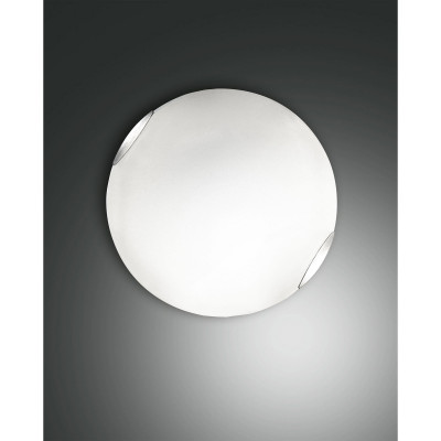 Fabas Luce - Fox - Plafoniera da soffitto media in metallo con diffusore in vetro - Colore: Bianco - 2 Lampadine E27 60W - IP20 - SKU: 2385-65-102