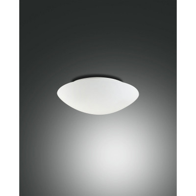Fabas Luce - Pandora - Plafoniera micro in metallo con diffusore in vetro a risparmio energetico - Colore: Bianco - 1 Lampadina E27 40W - IP20 - SKU: 2433-23-102