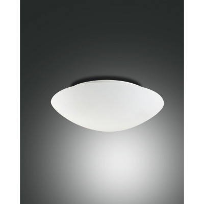 Fabas Luce - Pandora - Plafoniera piccola in metallo con diffusore in vetro a risparmio energetico - Colore: Bianco - 1 Lampadina E27 60W - IP20 - SKU: 2433-61-102