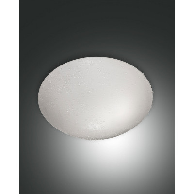 Fabas Luce - Pandora - Plafoniera moderna in metallo con diffusore in vetro a risparmio energetico - Colore: Bianco - 1 Lampadina E27 60W - 44 - SKU: 2650-61-102