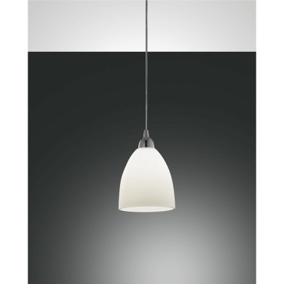 Fabas Luce Provenza Sospensione piccola moderna con struttura in metallo e diffusore in vetro Colore: Bianco