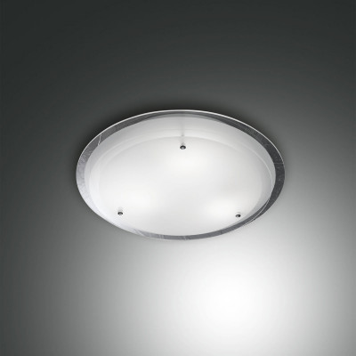 Fabas Luce - Hill - Plafoniera da soffitto piccola con diffusore in vetro a risparmio energetico - Colore: Bianco - 1 Lampadina E27 60W - IP20 - SKU: 2958-61-102