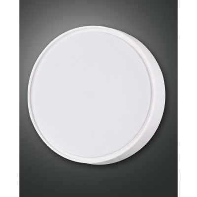 Fabas Luce - Hatton - Plafoniera grande da esterno con sensore di movimento con lampada a LED - Colore: Bianco - 1 Lampadina Led Integrato 27W - Lumen 2400 - Gradi Kelvin 3000k Luce Calda - 65 - SKU: 3224-65-102
