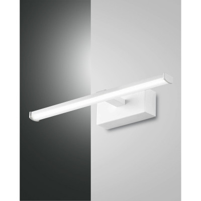 Fabas Luce - Nala - Lampada da parete piccola a LED con struttura in metallo in stile moderno - Colore: Bianco - 1 Lampadina - Led Integrato - 6W - Lumen 540 - Gradi Kelvin 3000k Luce Calda - 44 - SKU: 3361-21-102