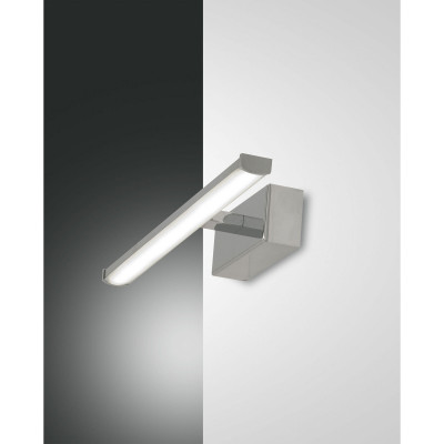 Fabas Luce - Nala - Lampada da parete piccola a LED con struttura in metallo in stile moderno - Colore: Cromato - 1 Lampadina - Led Integrato - 6W - Lumen 540 - Gradi Kelvin 3000k Luce Calda - 44 - SKU: 3361-21-138