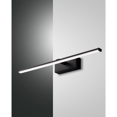 Fabas Luce - Nala - Lampada da parete media a LED con struttura in metallo in stile moderno - Colore: Nero - 1 Lampadina - Led Integrato - 10W - Lumen 900 - Gradi Kelvin 3000k Luce Calda - 44 - SKU: 3361-26-101