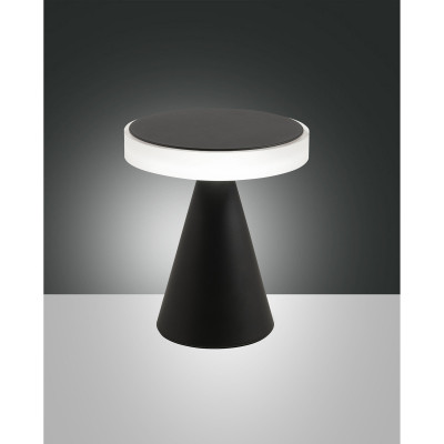 Fabas Luce Neutra Lampada da comodino a Led dimmerabile struttura in metallo dal design moderno Colore: Nero