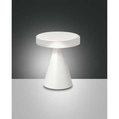 Fabas Luce Neutra Lampada da comodino a Led dimmerabile struttura in metallo dal design moderno Colore: Bianco