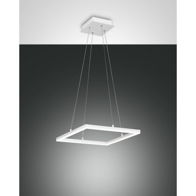 Fabas Luce Bard Sospensione quadrata a LED dal design moderno con struttura in metallo Colore: Bianco