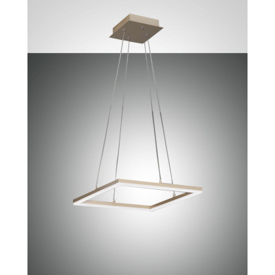 Fabas Luce Bard Sospensione quadrata a LED dal design moderno con struttura in metallo Colore: Oro