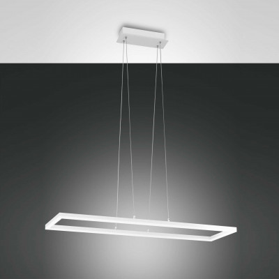 Fabas Luce Bard Lampada a sospensione a LED con diffusore rettangolare dalle linee moderne Colore: Bianco