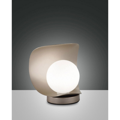Fabas Luce Adria Abatjour a LED con struttura in metallo e paralume in vetro dal design moderno Colore: Oro