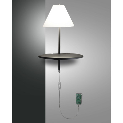 Fabas Luce - Goodnight - Applique da parete a LED in metallo e vetro per camera da letto - Colore: Antracite - 1 Lampadina - Led Integrato - 8W - Lumen 720 - Gradi Kelvin 3000k Luce Calda - IP20 - SKU: 3417-20-164