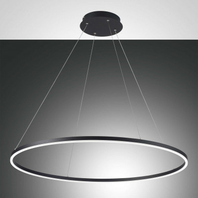 Fabas Luce Giotto Lampada a sospensione a LED con illuminazione a singolo diffusore moderno Colore: Nero